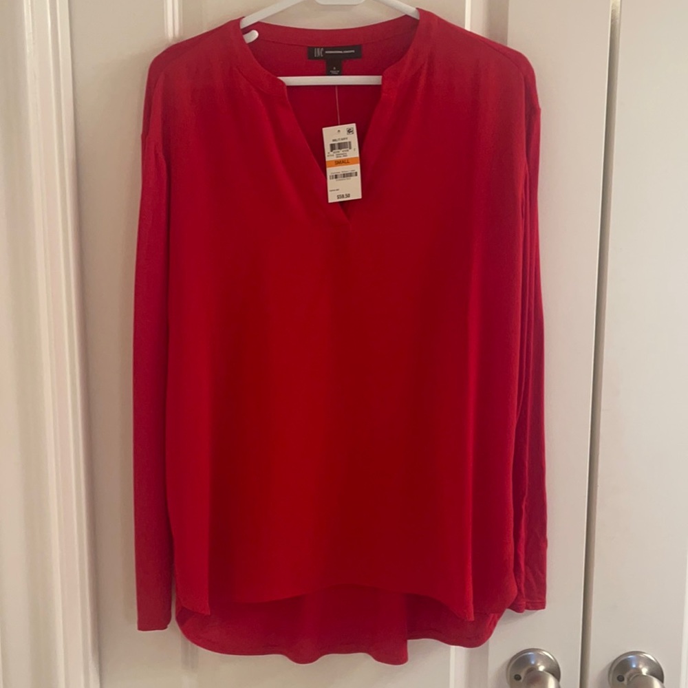 I-N-C Womens Split Neck Pullover Blouse